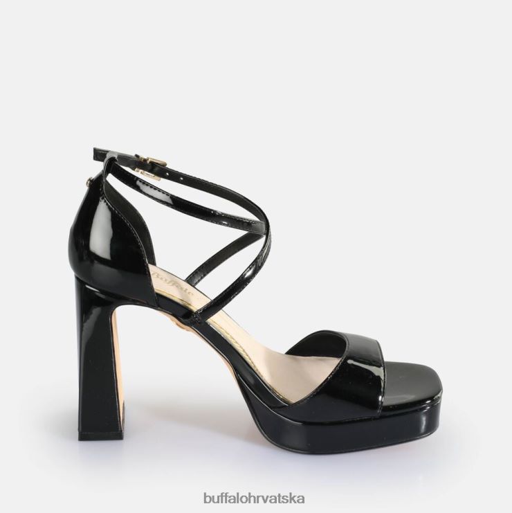 crno Buffalo cherry uredne sandale na petu veganske |sandale TDD6T443